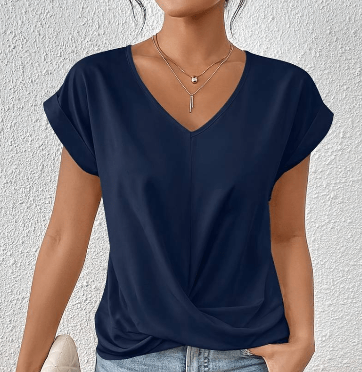 Women's v-neck tummy-tuck top with flattering fit ā Luna