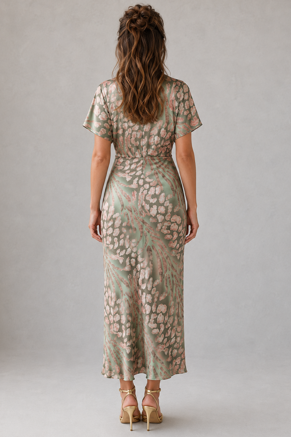 Women's flowing maxi dress featuring a flattering V-neckline, elegant twist-front detail, and relaxed full-length silhouette. Made from lightweight breathable fabric for comfortable all-day wear, perfect for casual outings, vacations, and special occasions.