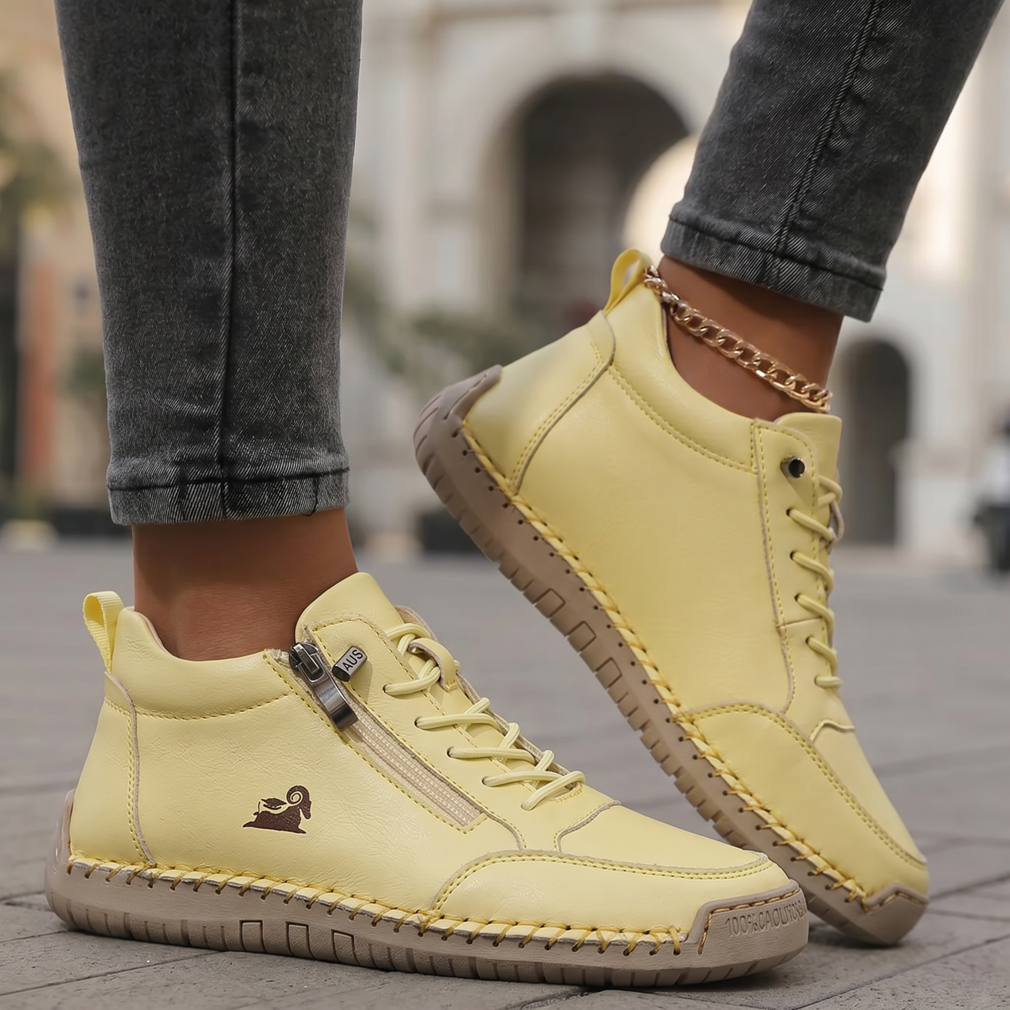 Women's Zip-Up Orthopedic Comfort Sneakers - Mila