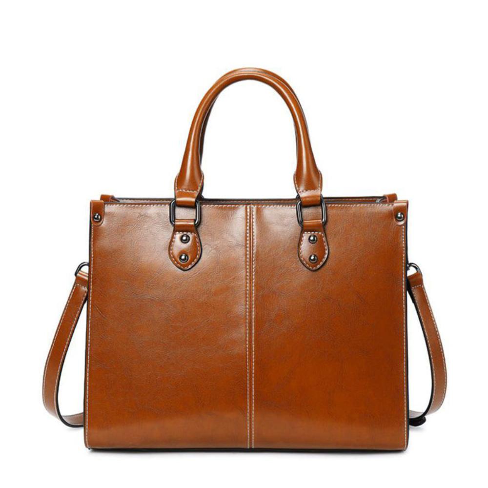 Women's Leather Tote Bag with Zipper Closure | Renata