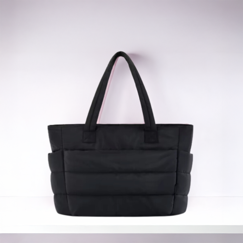 Women's Quilted Puffer Tote Bag with Laptop Compartment | Ava