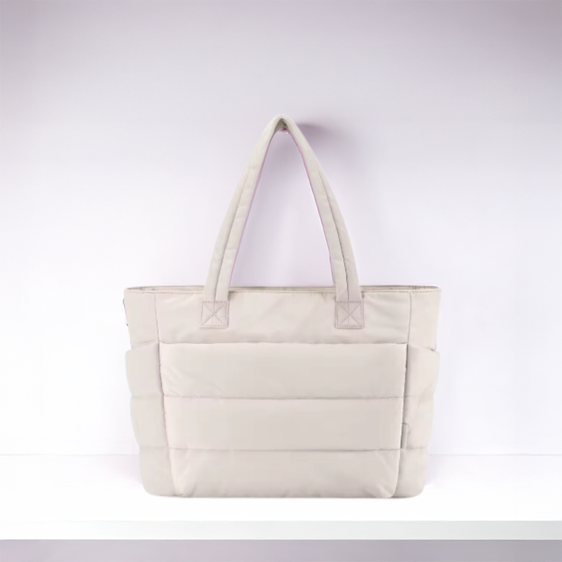 Women's Quilted Puffer Tote Bag with Laptop Compartment | Ava