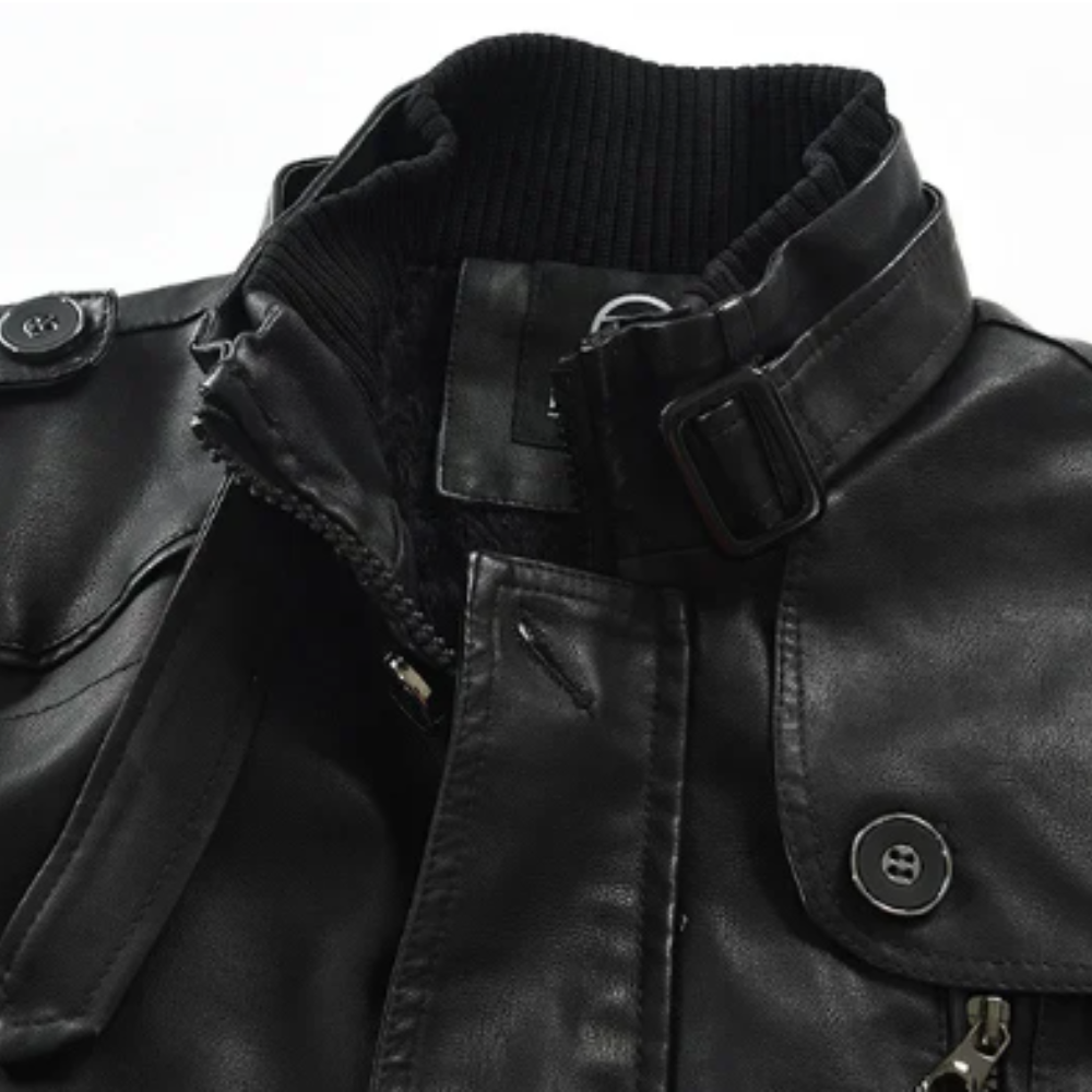 Long Leather Biker Jacket