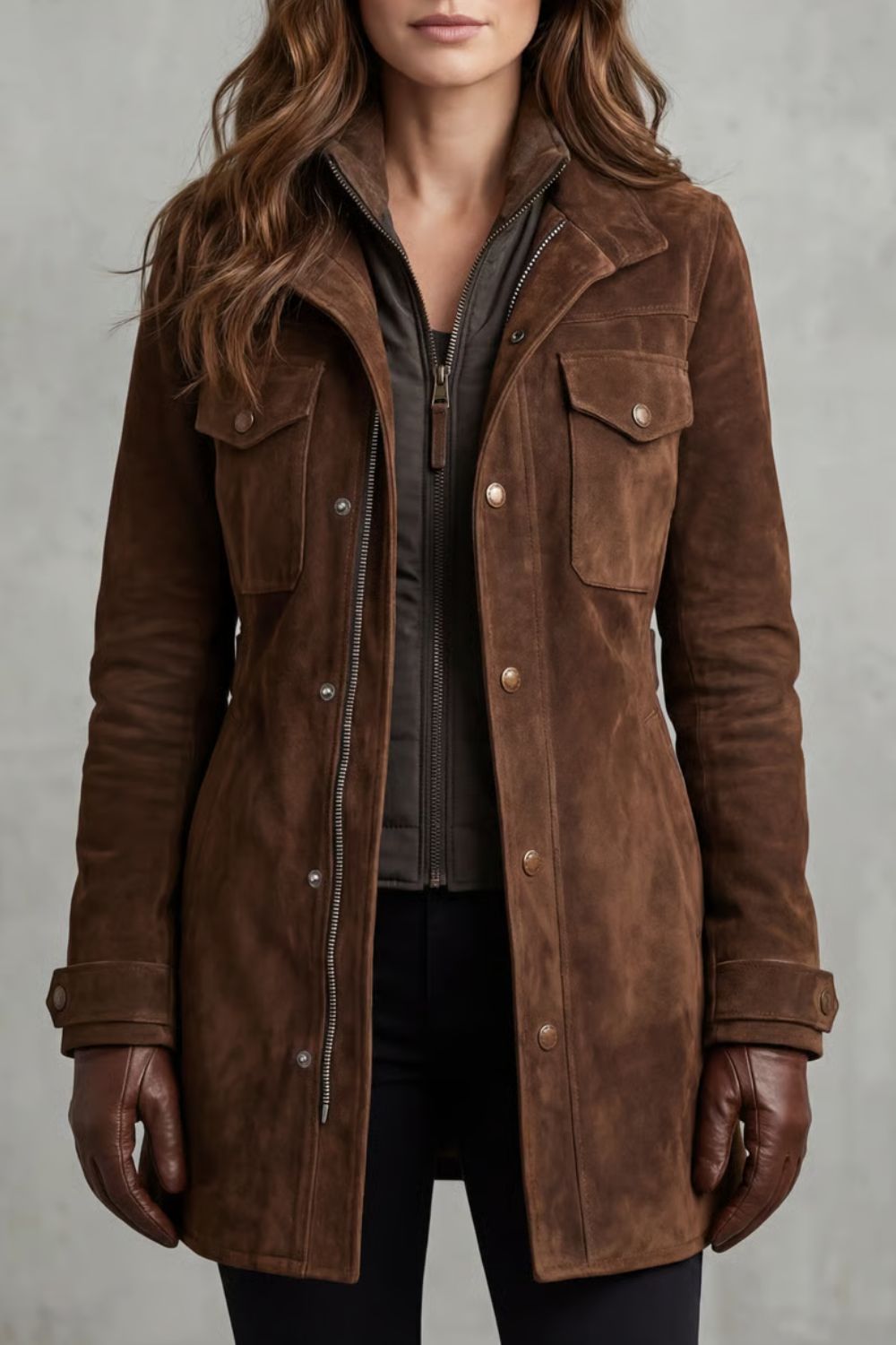 Women's Custom Suede Longline Coat - Bellavue
