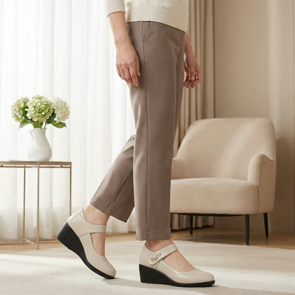 Women's Leather Mary Jane Mid Heel Pumps – Comfort Dress Shoes | Epsom
