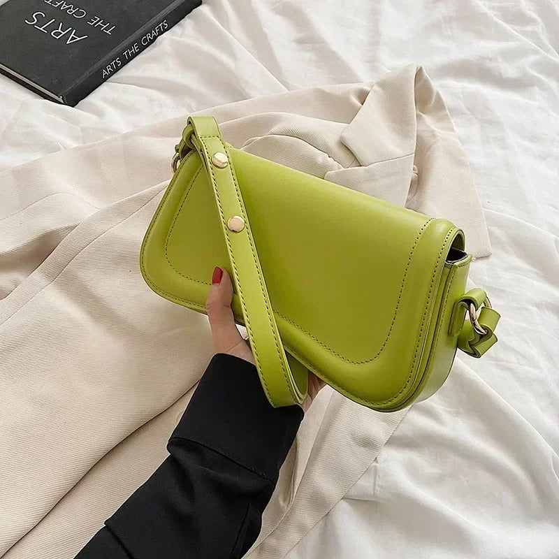 Vegan Leather Flap Handbag | Cadence
