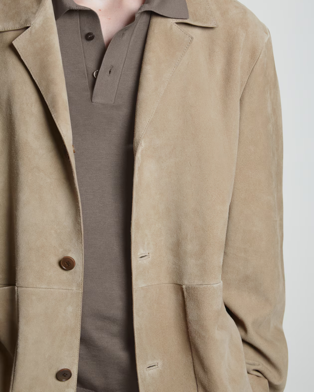 Knitted Silk Polo Shirt - Brown