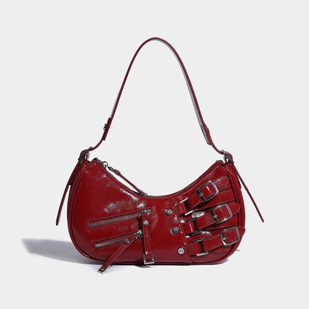 Women's Buckle Leather Shoulder Bag – Vintage Everyday Handbag | Odessa