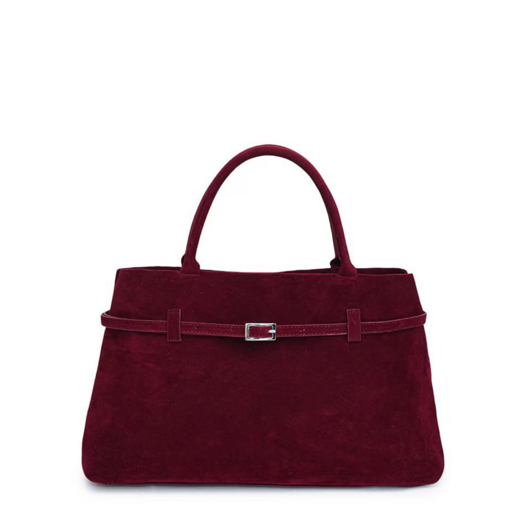 Women's Suede Top Handle Satchel Handbag for Work & Everyday Use | Rosalia