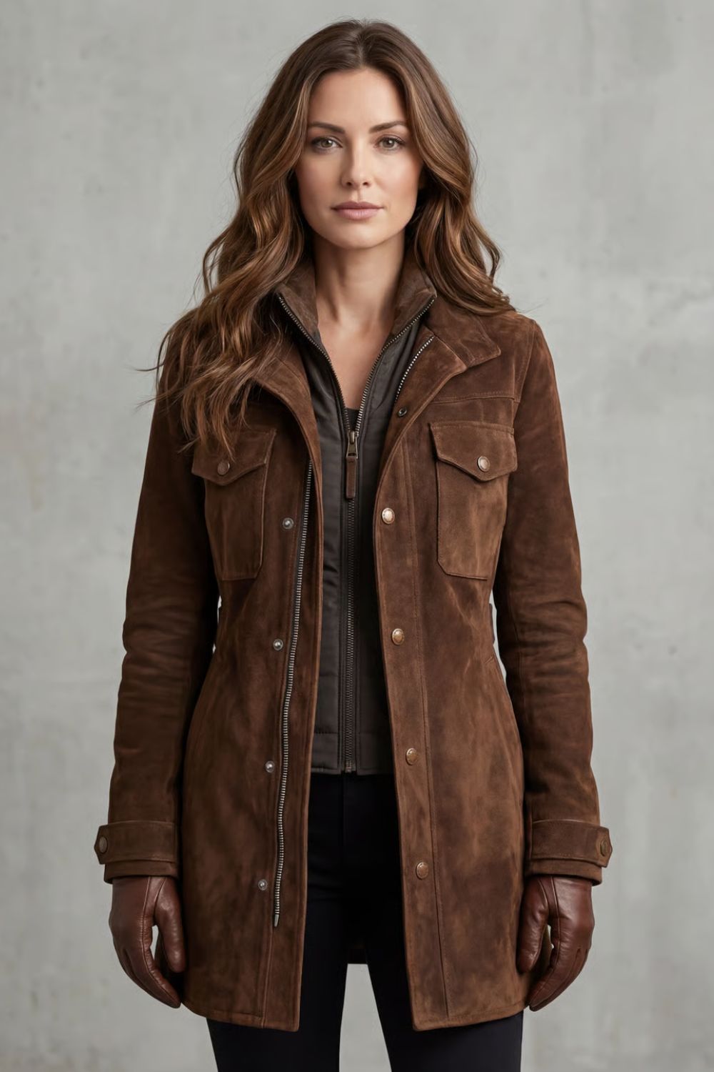 Women's Custom Suede Longline Coat - Bellavue