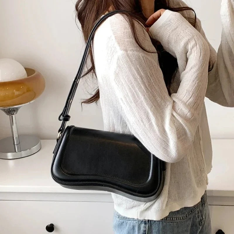 Vegan Leather Flap Handbag | Cadence