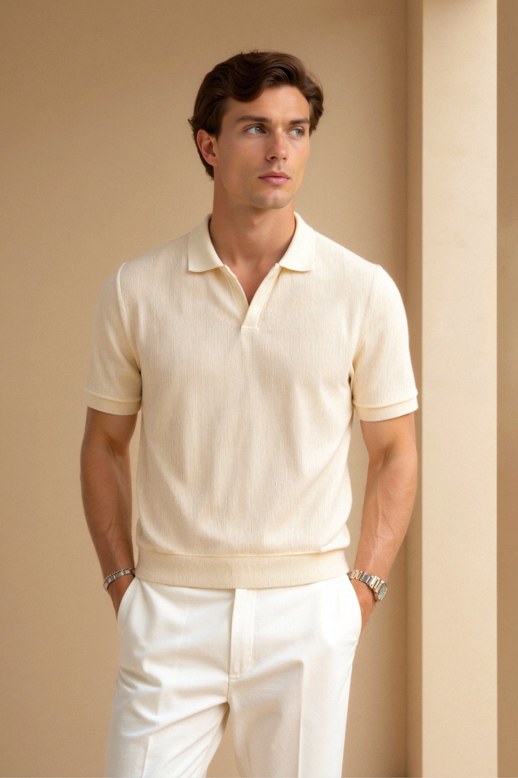 Klyne Woolen Structure Polo T-Shirt