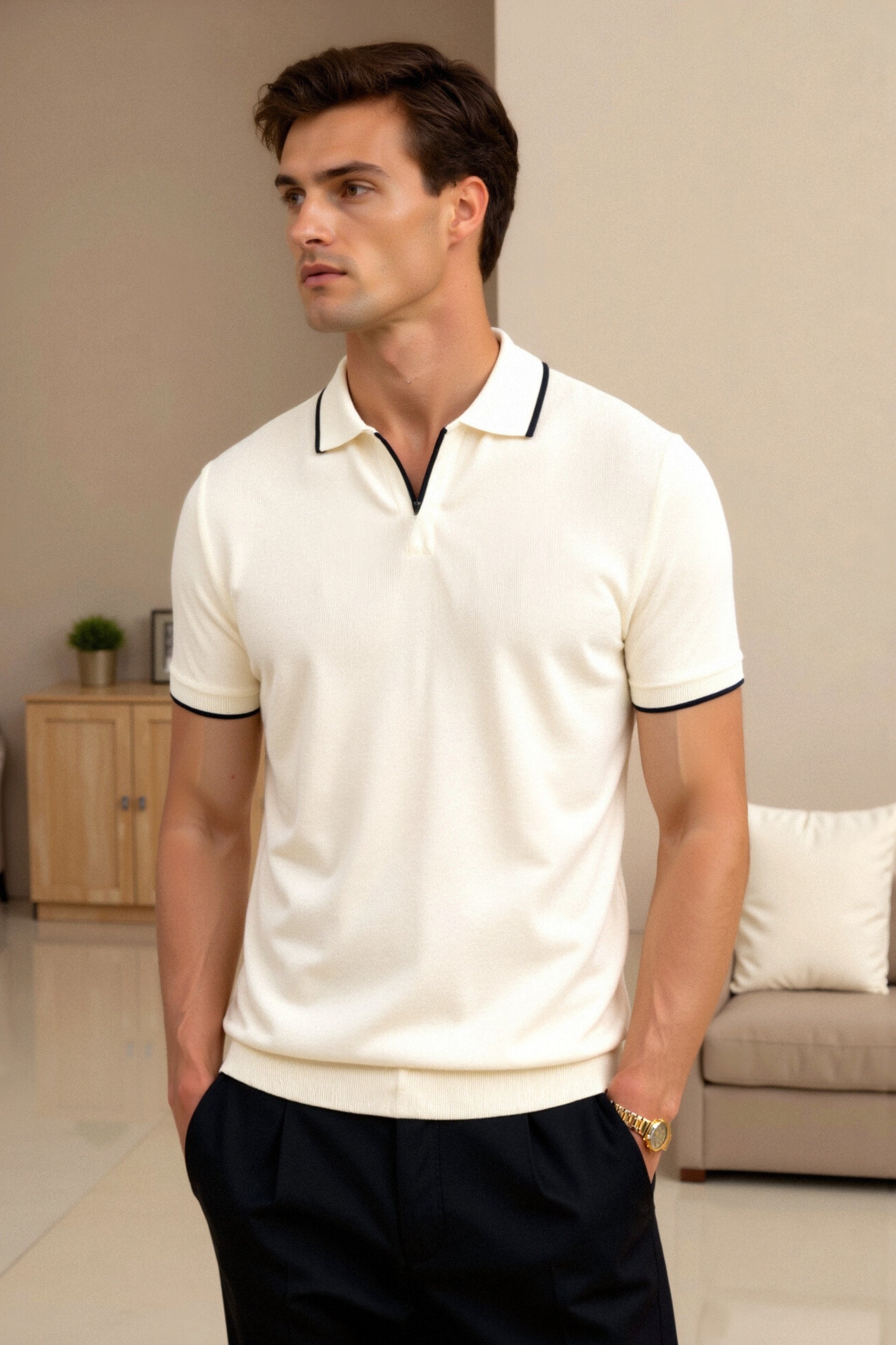 Klyne Contrast Slim Fitted Polo