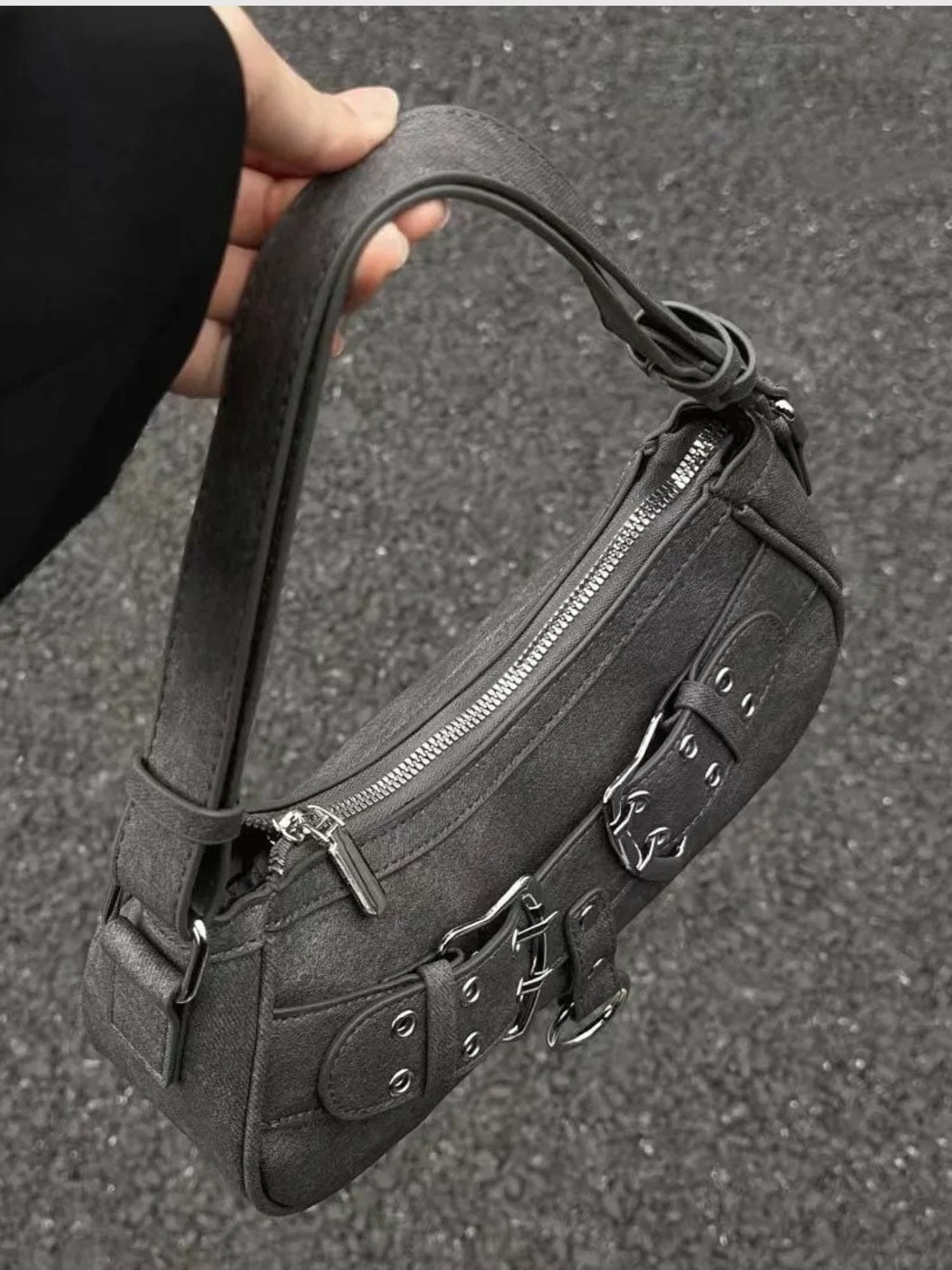 Women's Leather Buckle Shoulder Bag with Adjustable Strap | Felicity