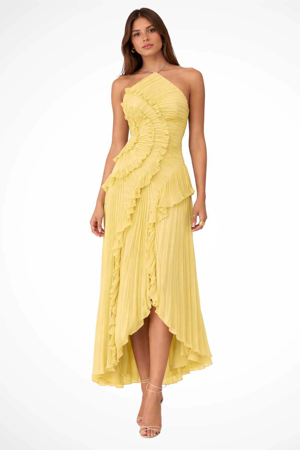 Women’s Halter Ruffled Maxi Dress - Klyne Studios