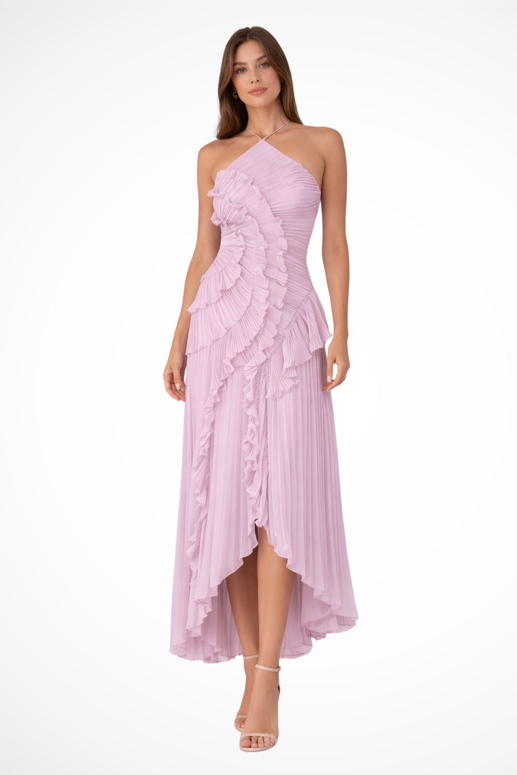 Women’s Halter Ruffled Maxi Dress - Klyne Studios