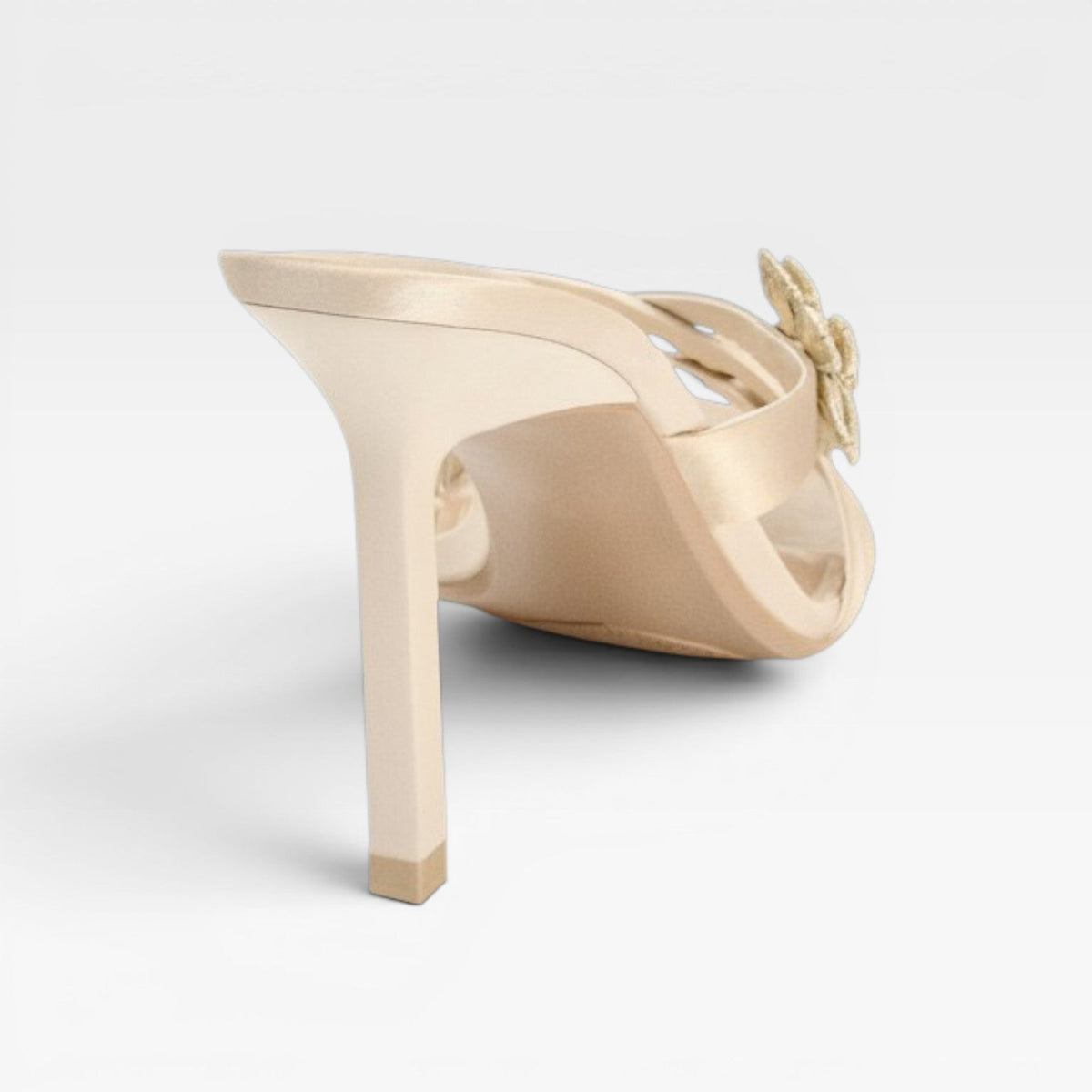 Women's Crystal Flower Stiletto Mules – Heeled Evening Sandals | Edenbridge