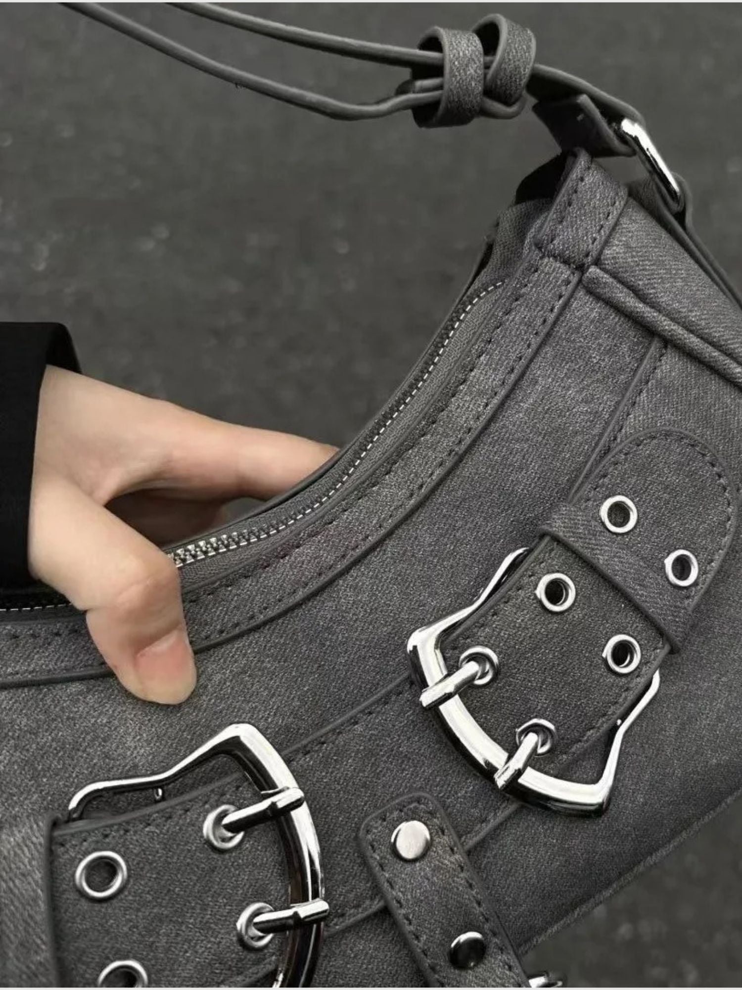 Women's Leather Buckle Shoulder Bag with Adjustable Strap | Felicity