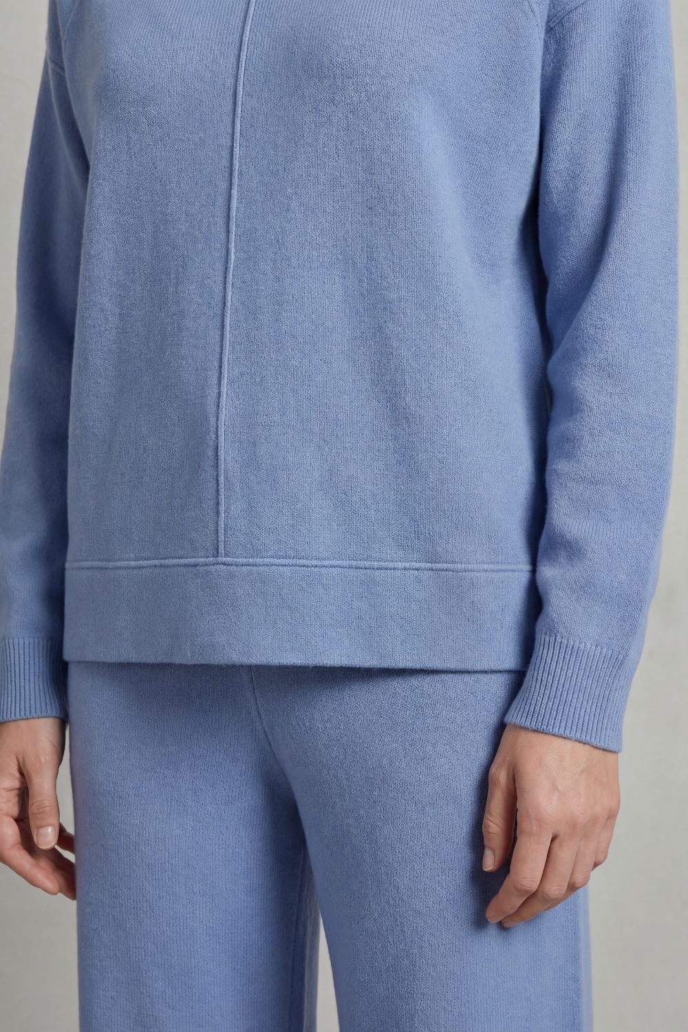 Close-up of the minimal seam detailing on the lounge set