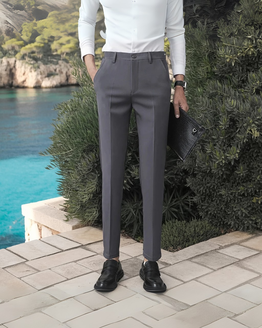 Old Money Stretch Comfort Pantalon - Gray