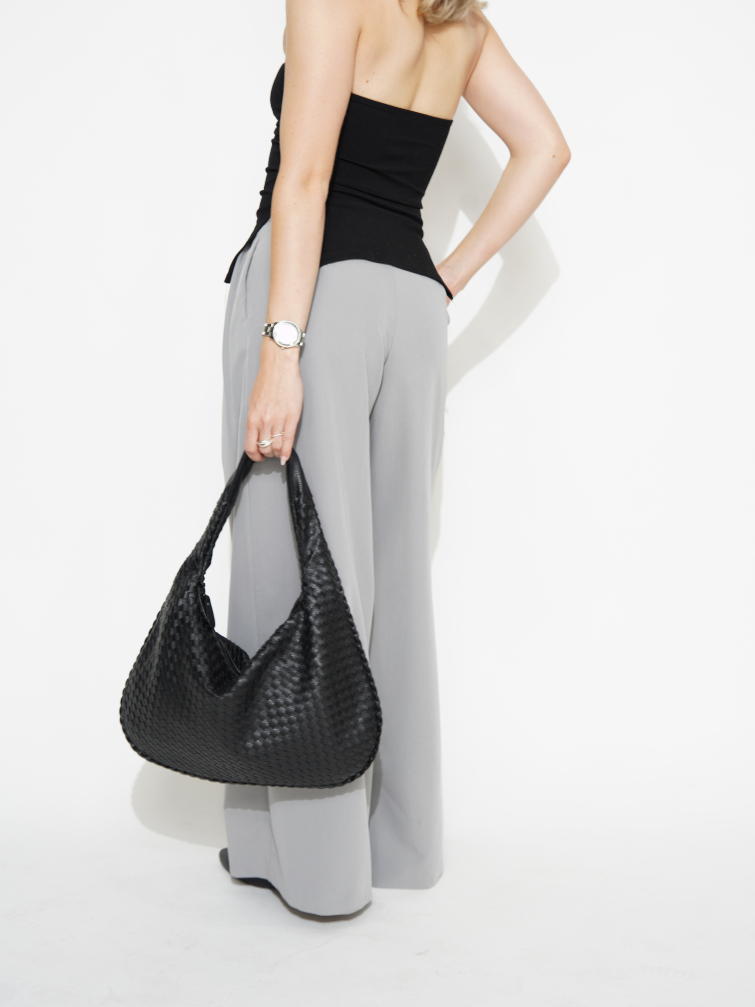 Women's Woven Leather Hobo Bag – Large Everyday Shoulder Bag | Samara