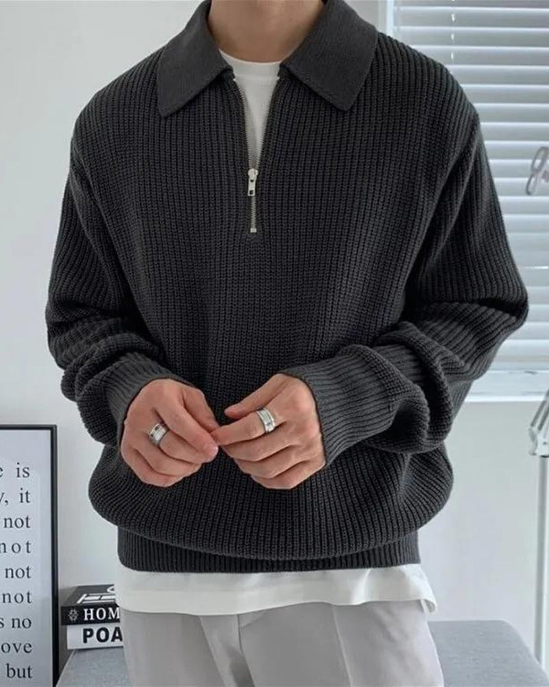 Zip Sweater Dark Gray