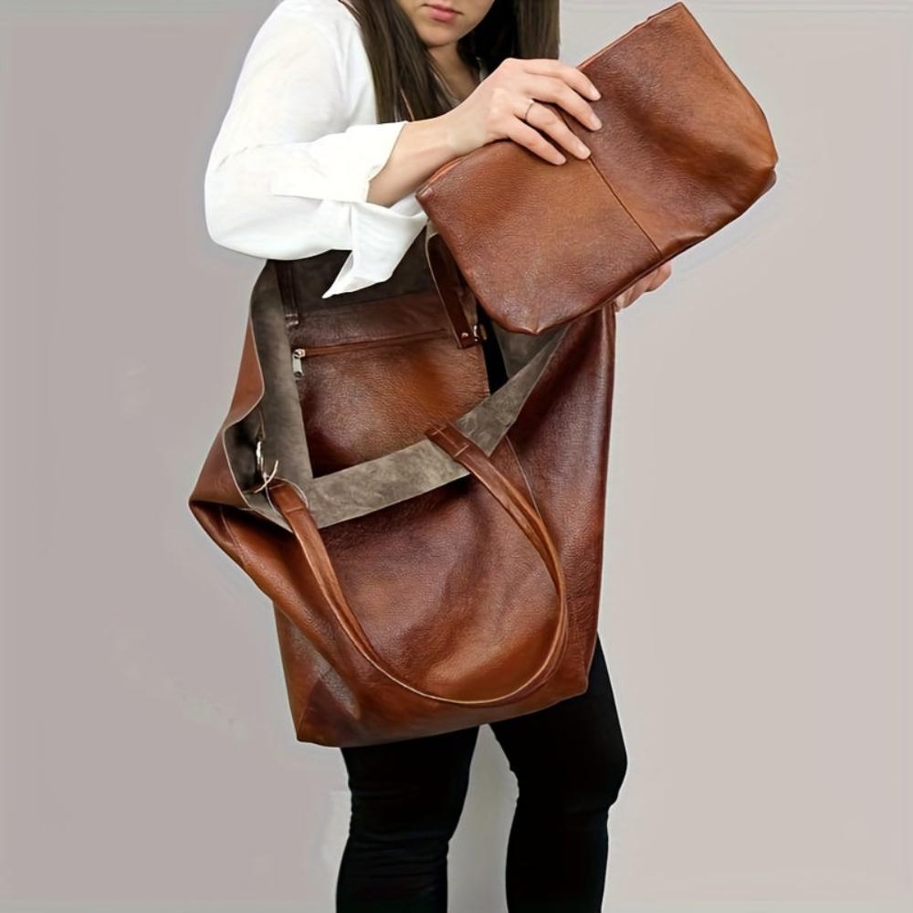 Oversized Vegan Leather Tote Bag | Dagmar