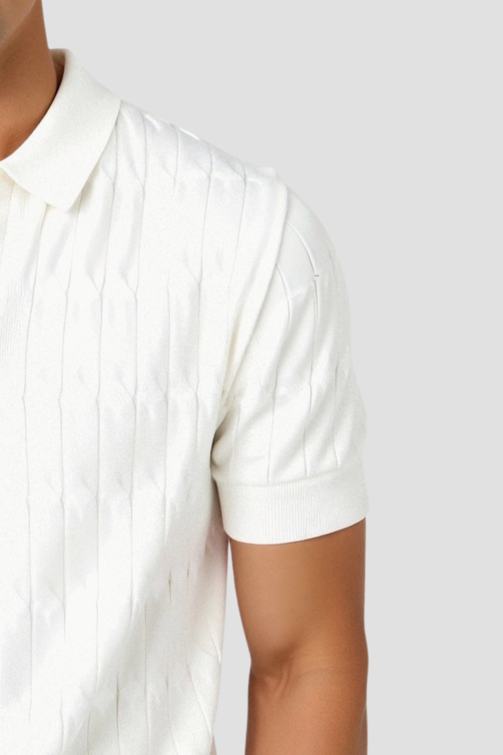 Klyne Premium V-Neck Cable Knit Polo