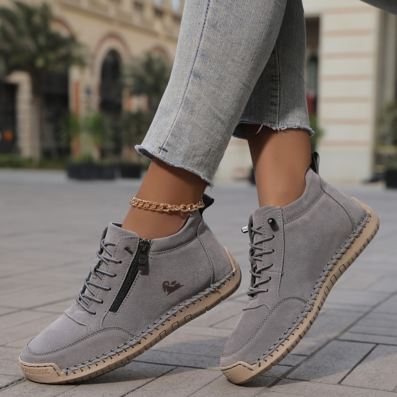 Women's Zip-Up Orthopedic Comfort Sneakers - Mila