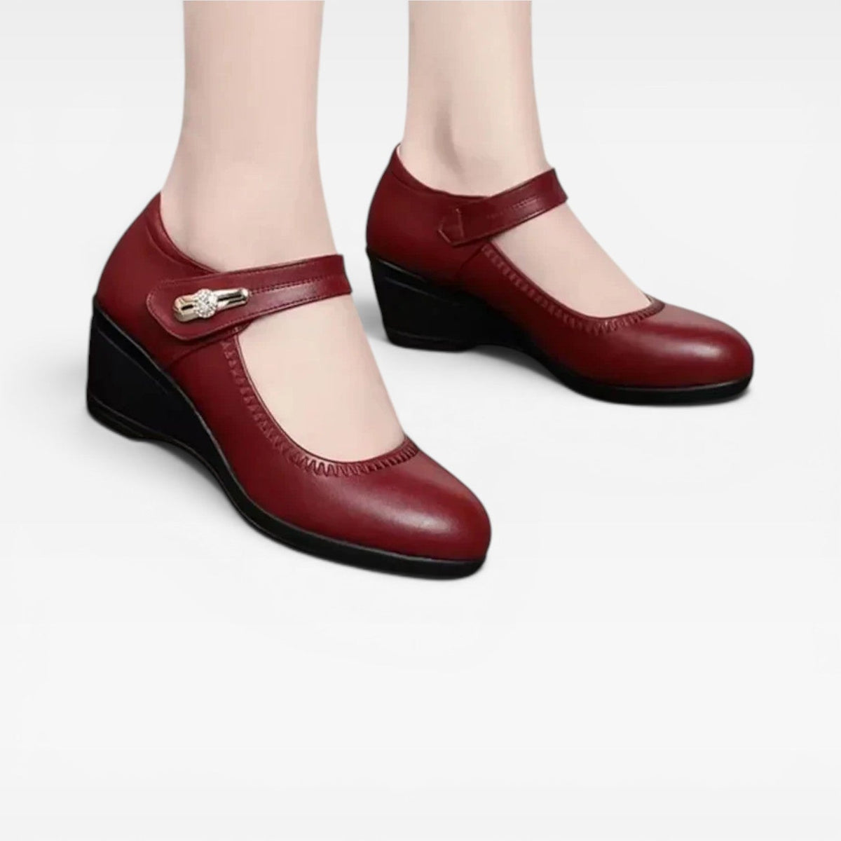 Women's Leather Mary Jane Mid Heel Pumps – Comfort Dress Shoes | Epsom