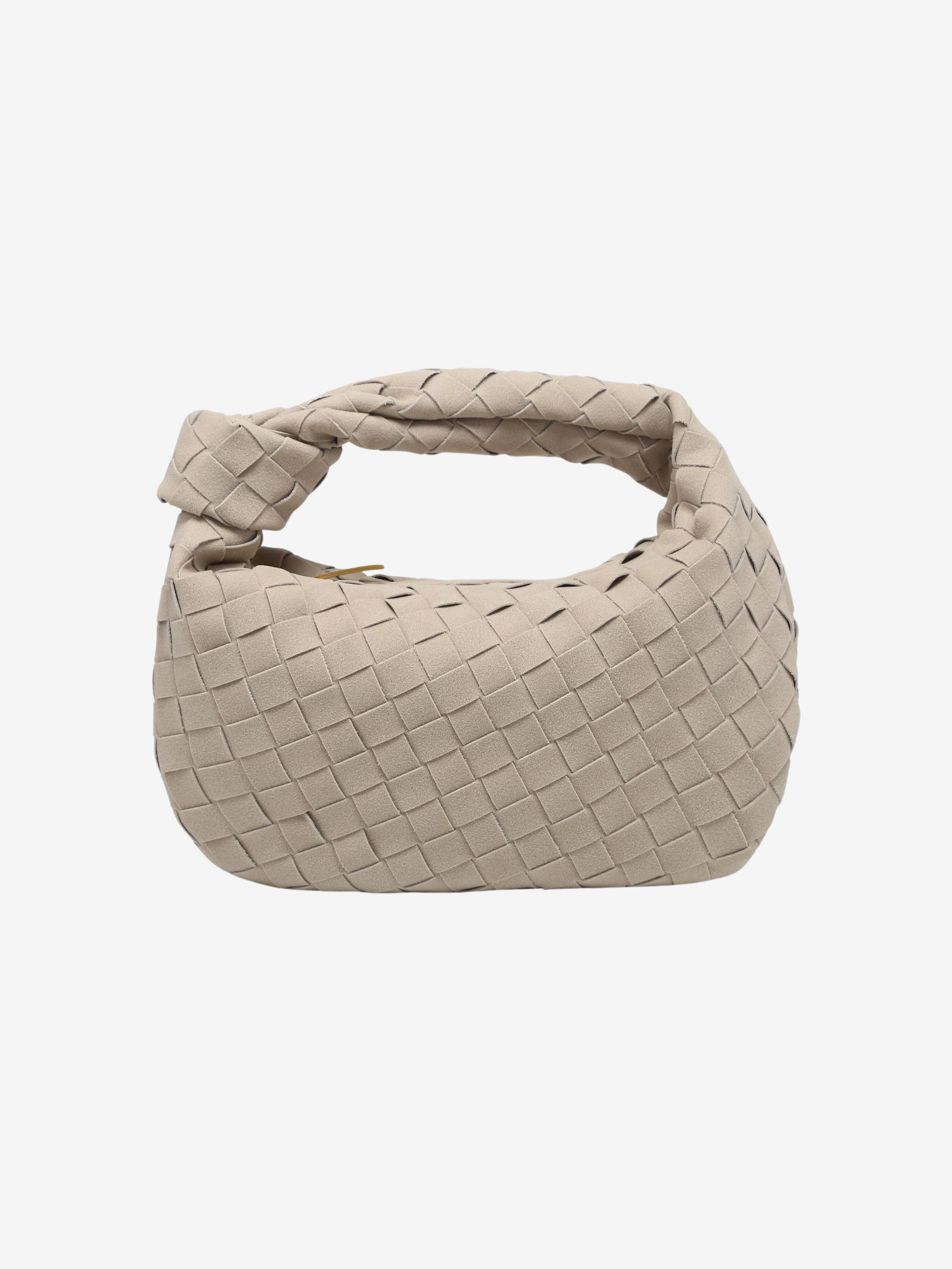 Women's Woven Faux Leather Mini Top Handle Bag for Evening & Everyday Use | Marigold