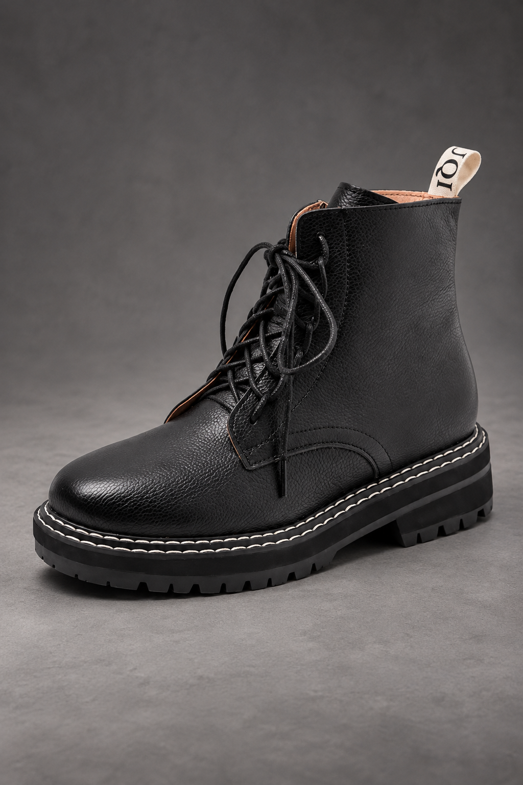 Women's Lace-Up Combat Ankle Boots – Black