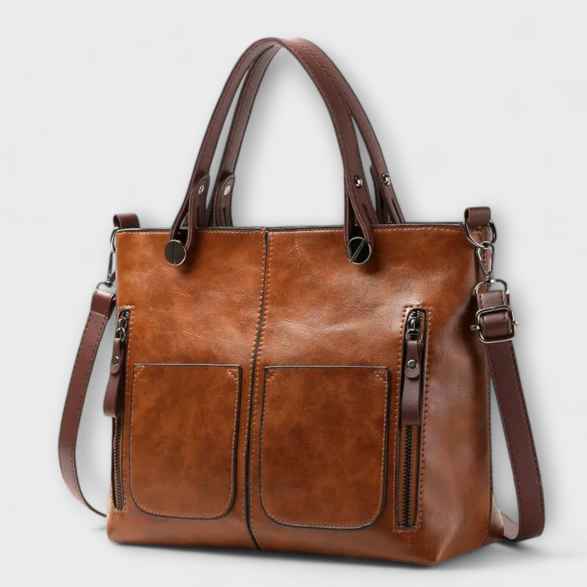 Leather Handbag, Minimalist Design | Serenya