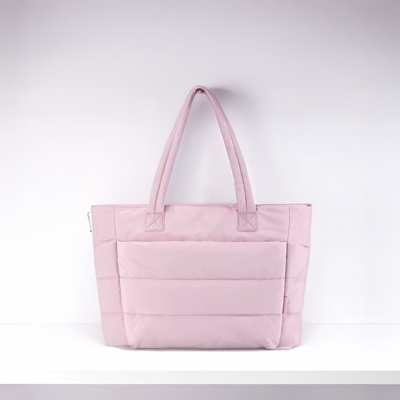 Women's Quilted Puffer Tote Bag with Laptop Compartment | Ava