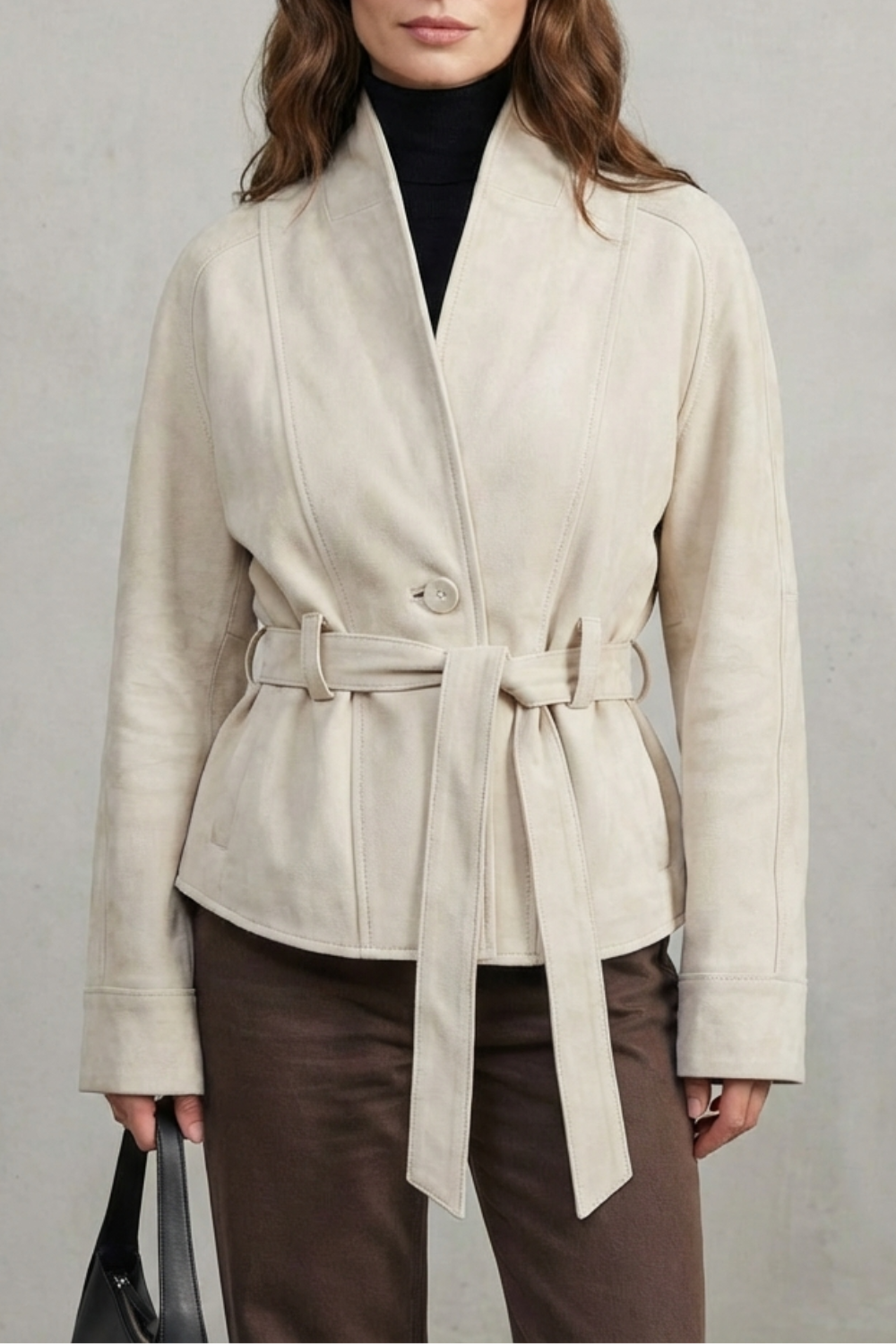 Women's French Elegance Cropped Double-Breasted Wool Jacket - Alette