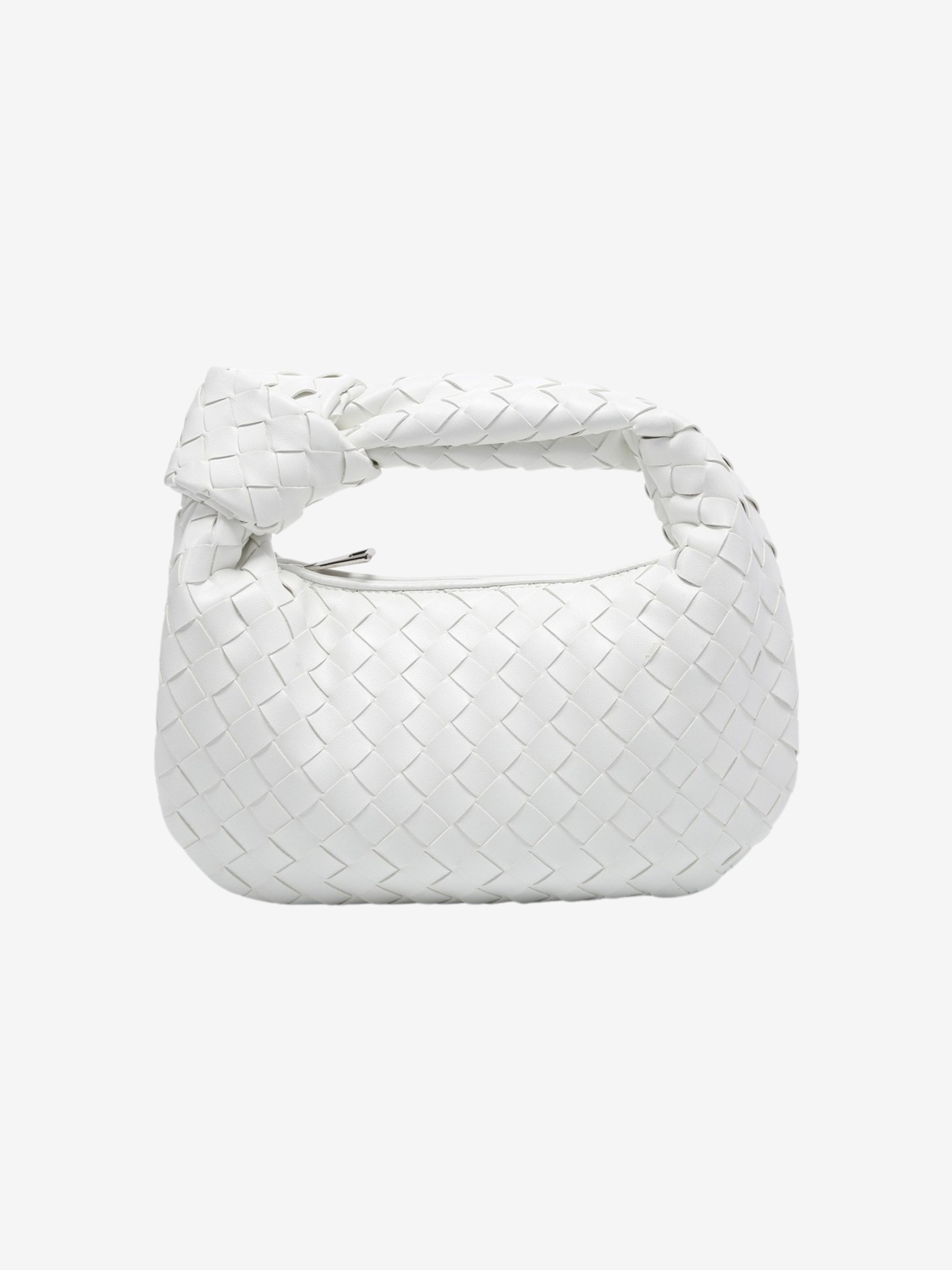 Women's Woven Faux Leather Mini Top Handle Bag for Evening & Everyday Use | Marigold