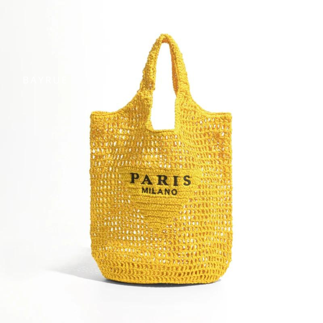 Handwoven Crochet Straw Tote Bag | Beatrice