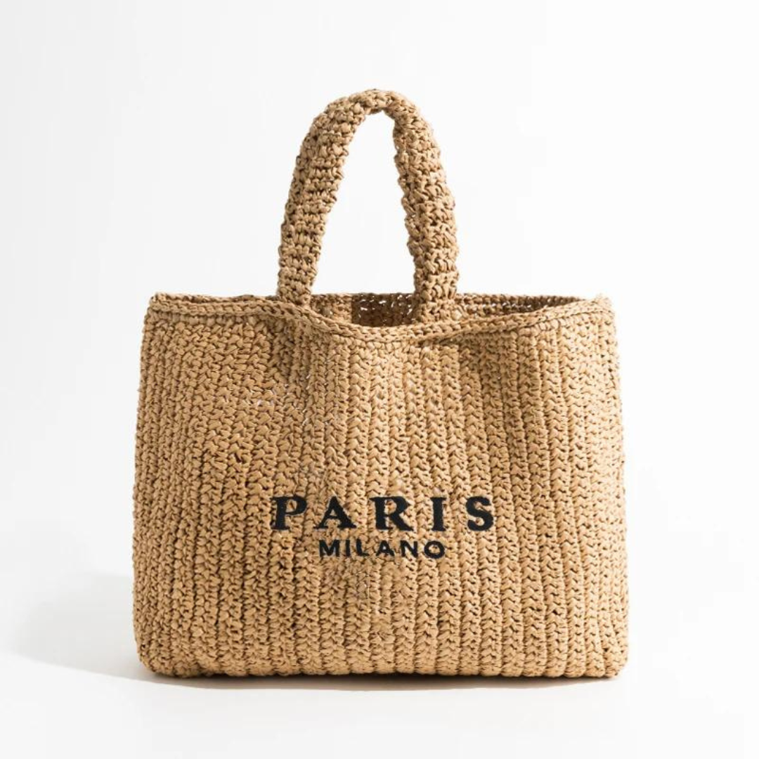 Handwoven Crochet Straw Tote Bag | Caterina
