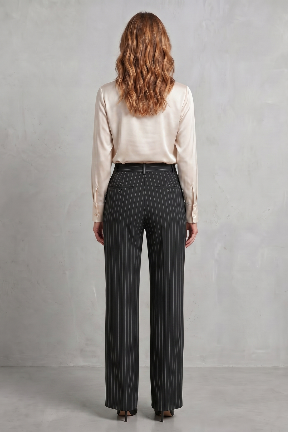 Women's High Rise Pinstripe Wide Leg Pants - Néviane