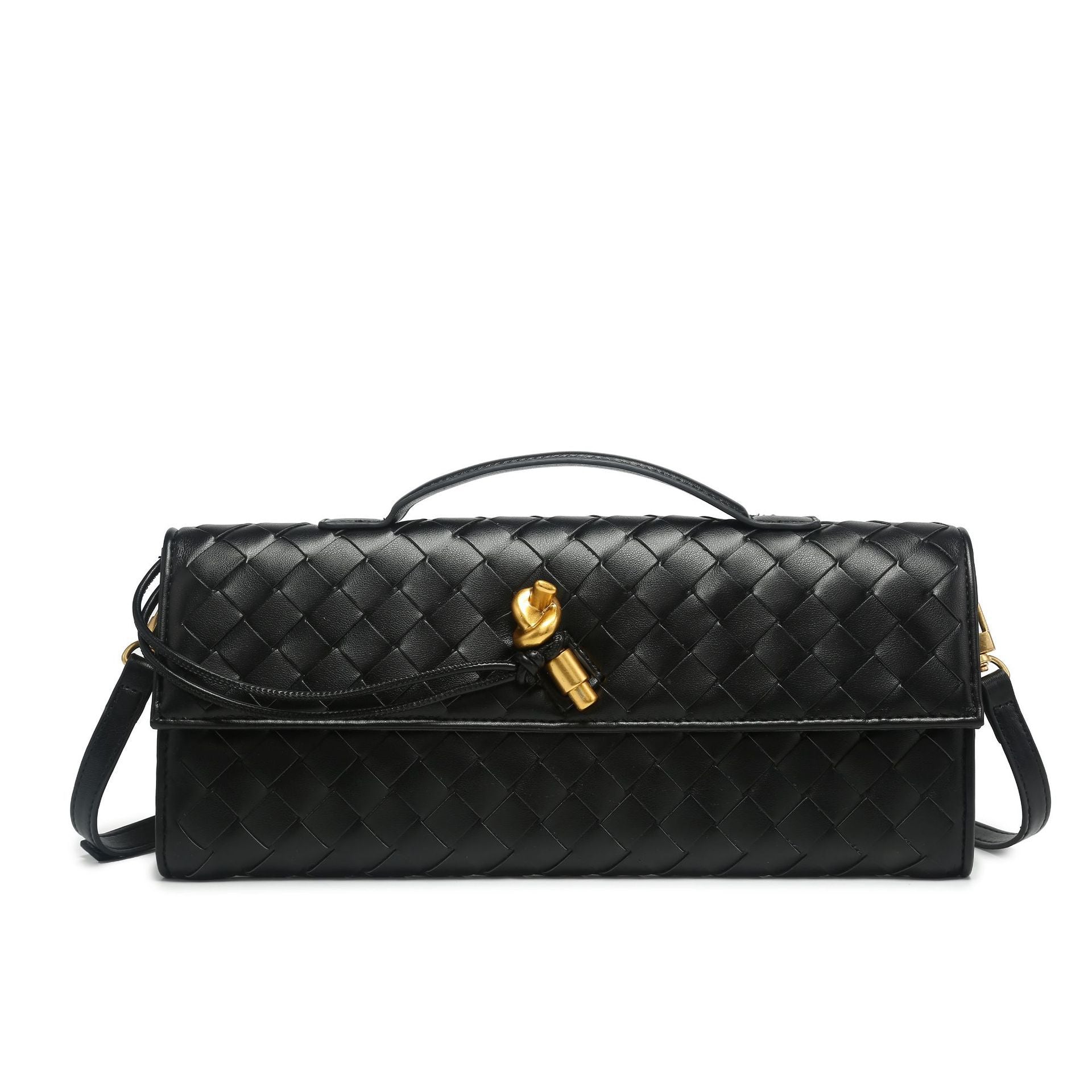 Handwoven Leather Tote Bag with Knot Closure | Brenda