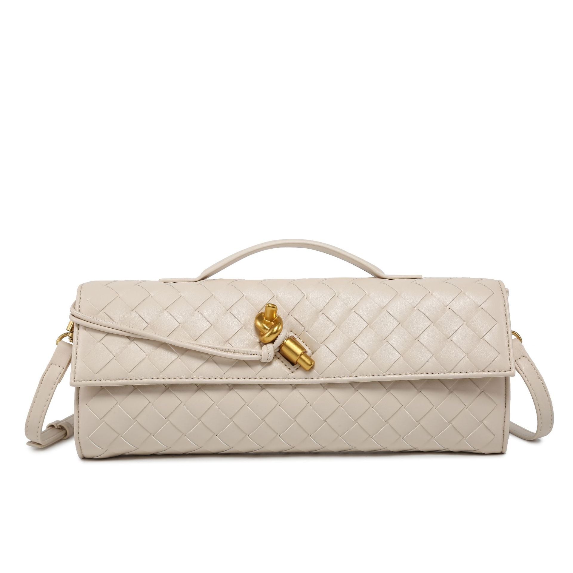 Handwoven Leather Tote Bag with Knot Closure | Brenda