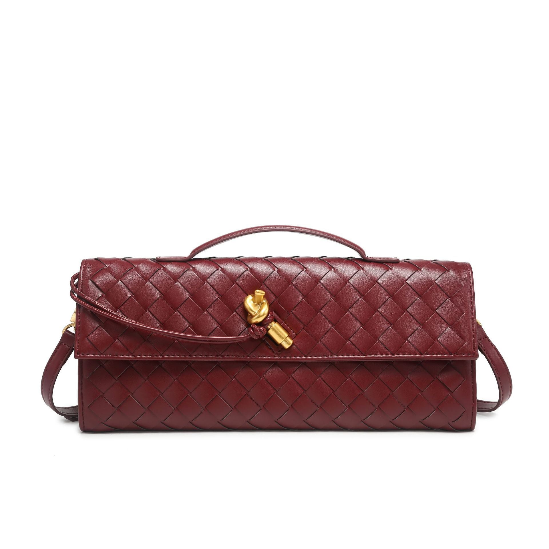 Handwoven Leather Tote Bag with Knot Closure | Brenda