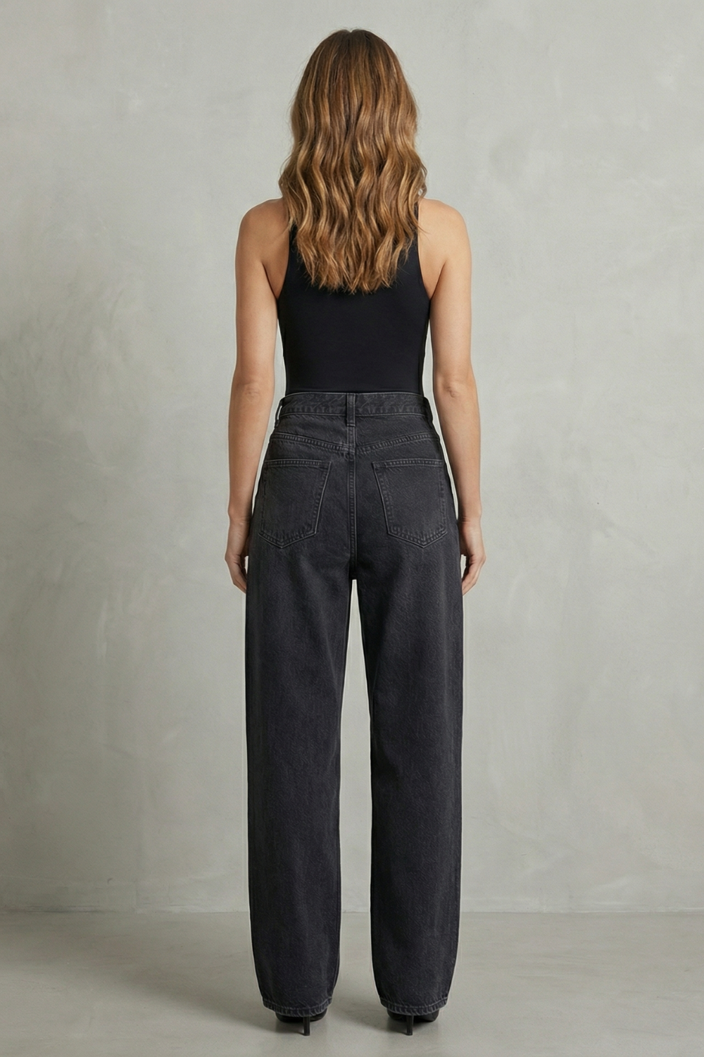 Women's High Rise Asymmetric Straight Leg Jeans - Rivienne