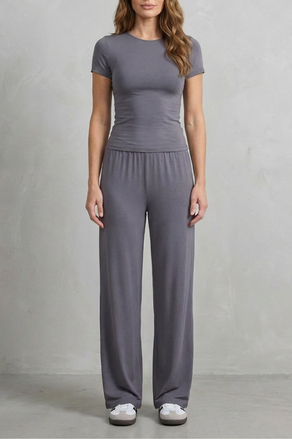 Purple Gray colorway, full-length view