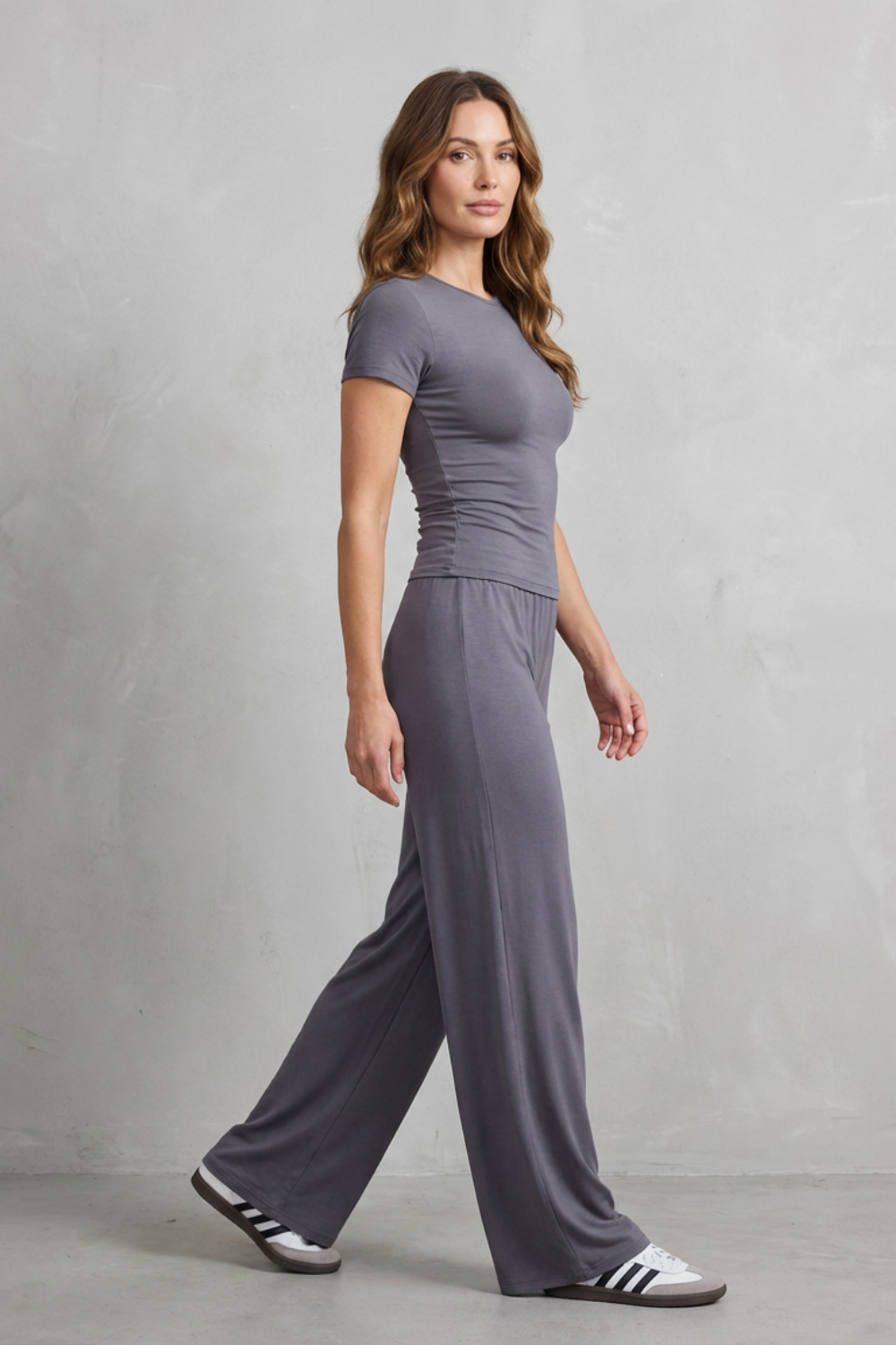 Brown colorway, full-length view