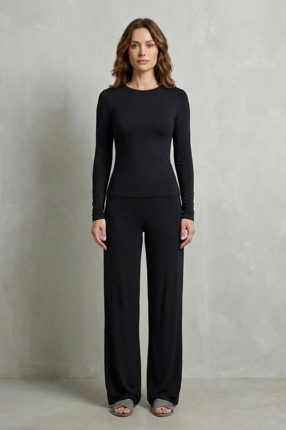 Knit set styled with sneakers for a relaxed chic look