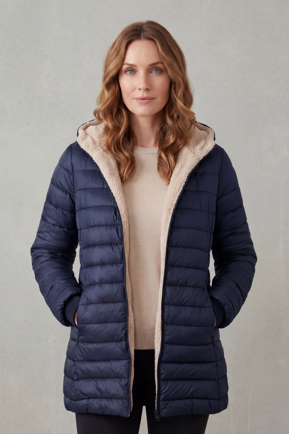 Women's Sherpa-Lined Hooded Puffer Jacket for Ultimate Comfort - Ellavue