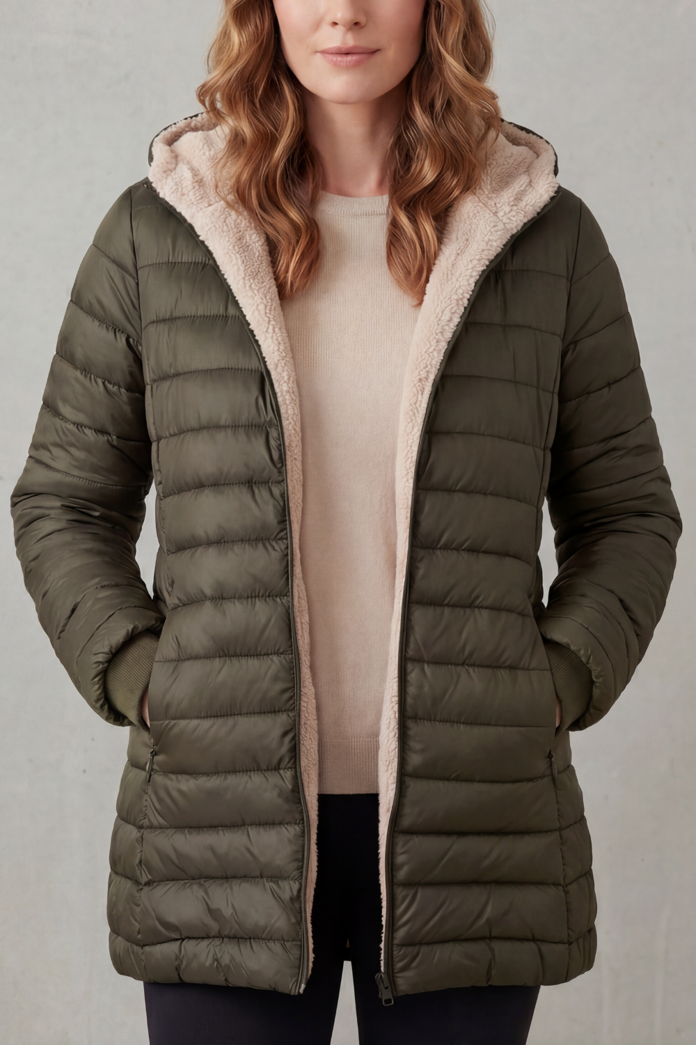 Women's Sherpa-Lined Hooded Puffer Jacket for Ultimate Comfort - Ellavue