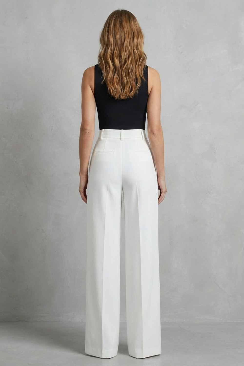 Women's High Rise Pleated Wide Leg Pants - Novélie