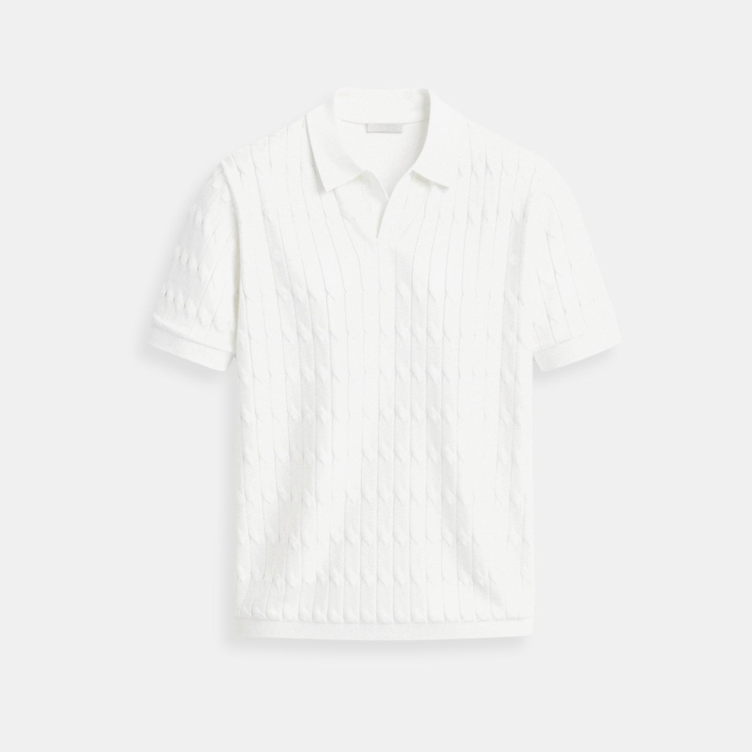 Klyne Premium V-Neck Cable Knit Polo